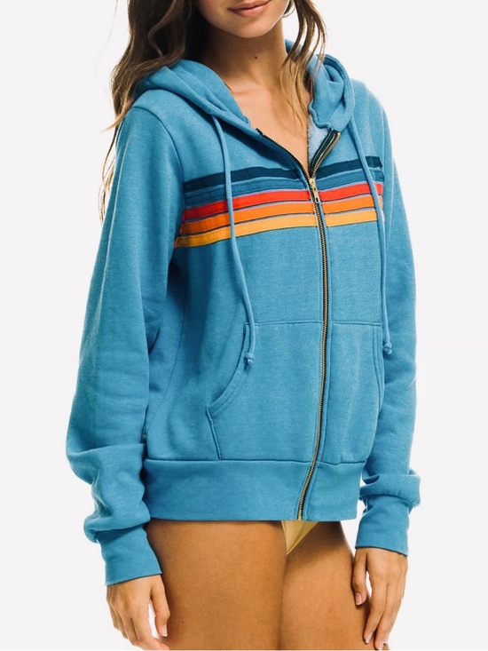 Aviator Nation Tops - Aviator Nation Sz Sm 5 Stripe Zip Hoodie